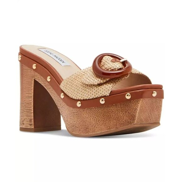 Steve Madden Women's Dinnah Platform Buckle Dress Sandals - Picture 1 of 3